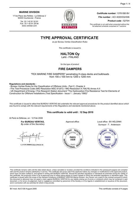 type approval certificate mk2 escort Type Approval Authority